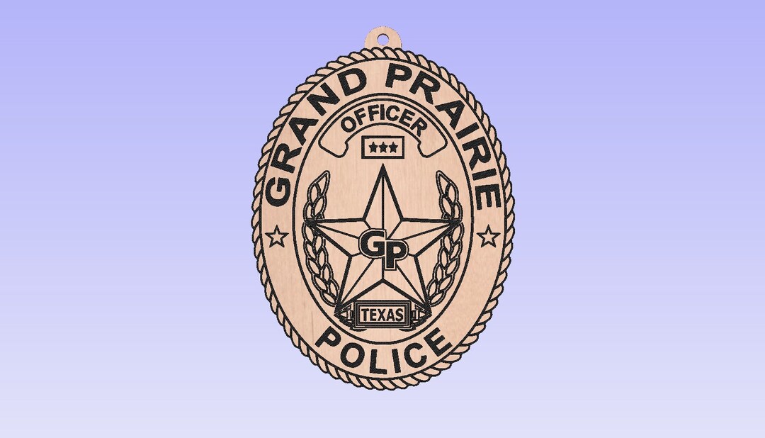 Grand Prairie Texas Police, Wood Ornament, Gift for Grand Prairie