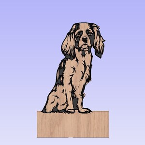Suporte para toalha de papel Cavalier King Charles Spaniel, toalha de papel em pé de madeira ou suporte para papel higiênico gravado em carvalho maciço