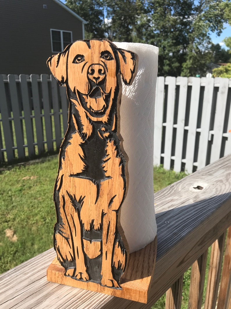 Labrador Paper Towel Holder Wood Standing Paper Towel or Etsy
