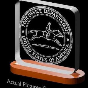 USPS Vintage Seal,  Post Office Department United States Postal Service Vintage Seal Edge Lit Plaque, Personalized  USPS Plaque