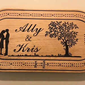 Custom Cribbage Board, Personalized Cribbage Board,Solid Wood Cribbage,Wedding Gift, Anniversary Gift, Cottage Sign