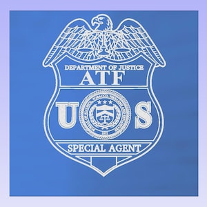 Department Justice ATF Badge Lighted Plaque. Police Badge, Personalized Badge Lighted Plaque