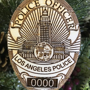 Personalized LAPD Police Badge Ornament, Gift for LAPD Police Officer, Police Badge Ornament
