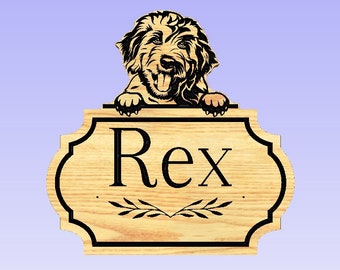 Personalized Golden Doodle Leash Holder,  Dog Leash Hanger, Wood Dog Leash Hanger, Dog Leash Storage, Hook