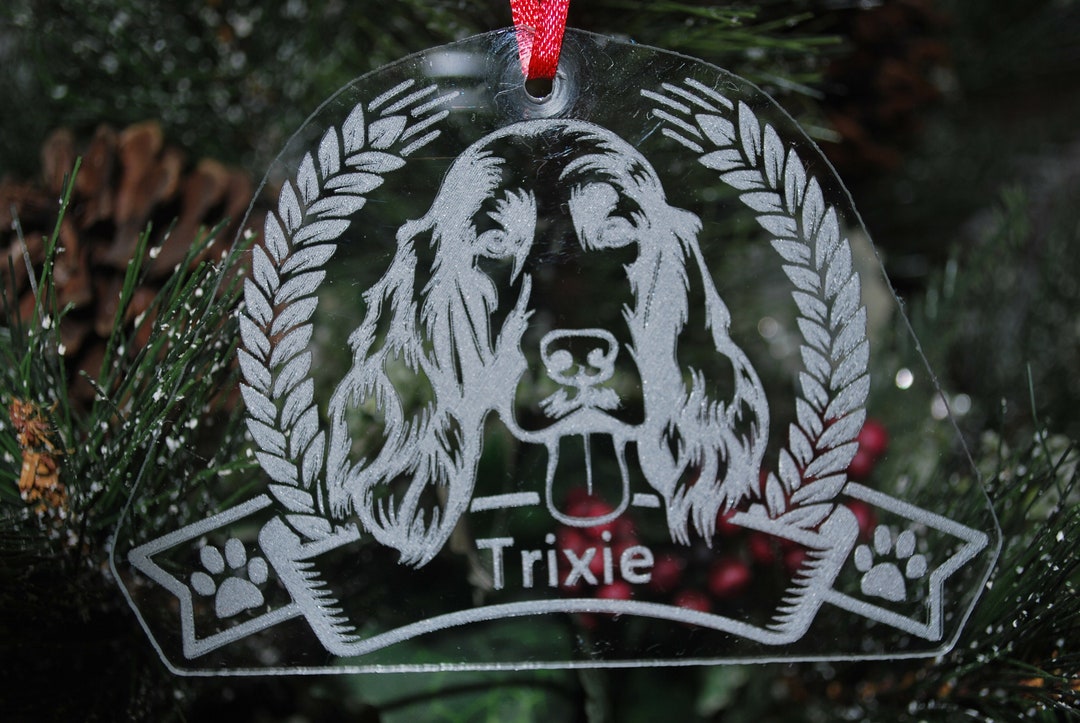 Irish Setter Christmas Ornament Custom Engraved Peeking Dog Etsy