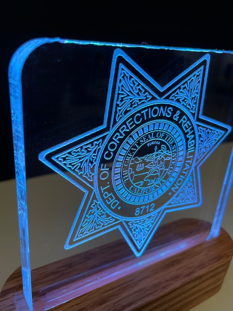 Cdcr Riot Shield California Dept. of Corrections & Rehabilitation Badge Acrylic Lighted ...