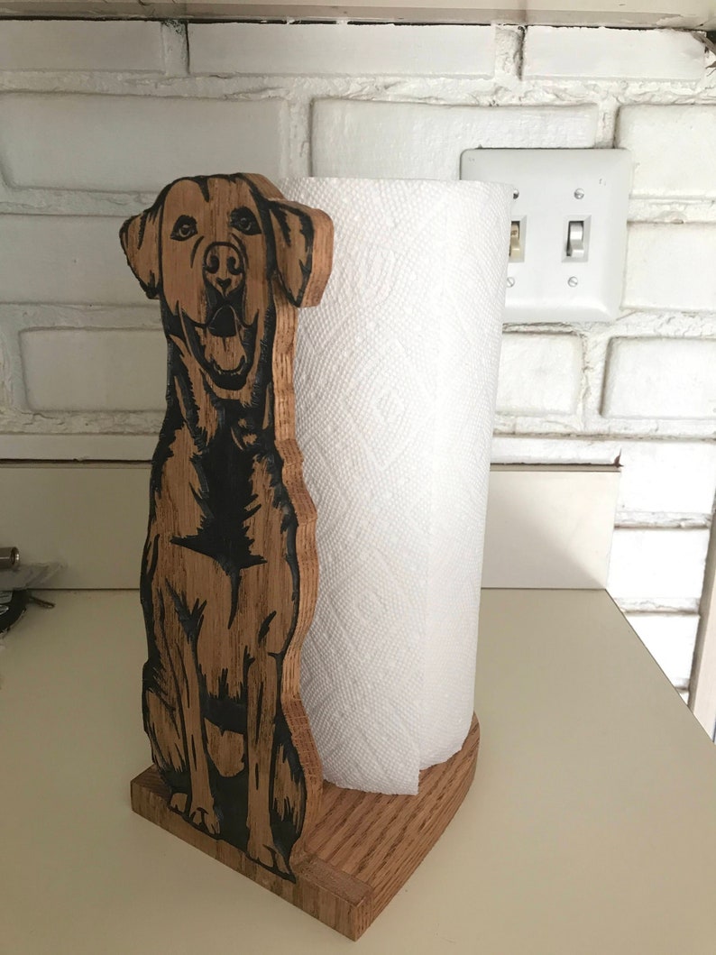 Labrador Paper Towel Holder Wood Standing Paper Towel or Etsy