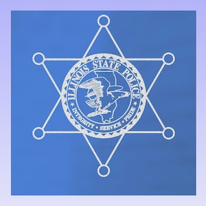 Illinois State Police Acrylic lighted plaque. Police Badge, Personalized IL State Police Badge Lighted Plaque, Police Gift