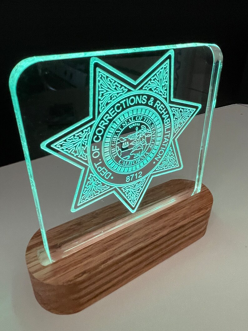 Cdcr Riot Shield California Dept. of Corrections & Rehabilitation Badge Acrylic Lighted ...