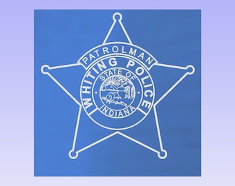 Placa iluminada de acrílico de la insignia de la policía de Whiting Indiana, placa iluminada del regalo de la policía / luz nocturna