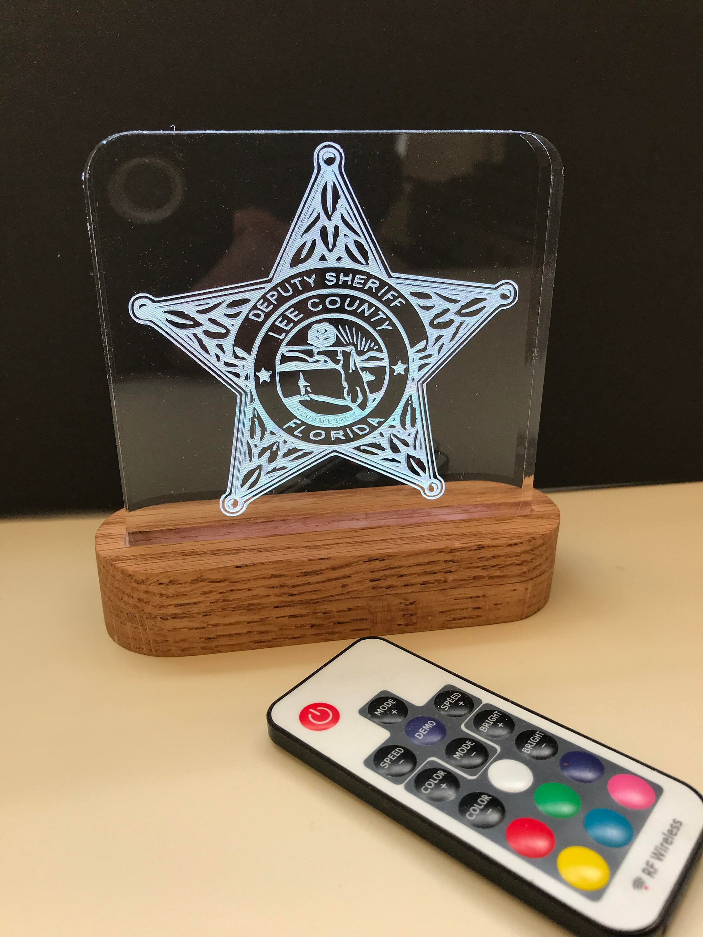 Florida Sheriff Abzeichen Acryl Beleuchtete Plakette Etsy