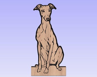 Greyhound Paper Towel Holder, Engraved Oak Wood, Dog Lover Gift