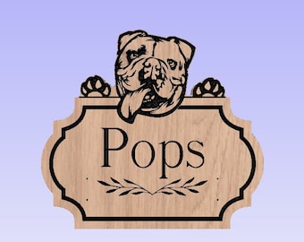 Personalized Bulldog Leash Holder,  Dog Leash Hanger, Wood Dog Leash Hanger, Dog Leash Storage, Hook