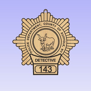 Suffolk County Police Ornament, Suffolk County, Police Badge Ornament