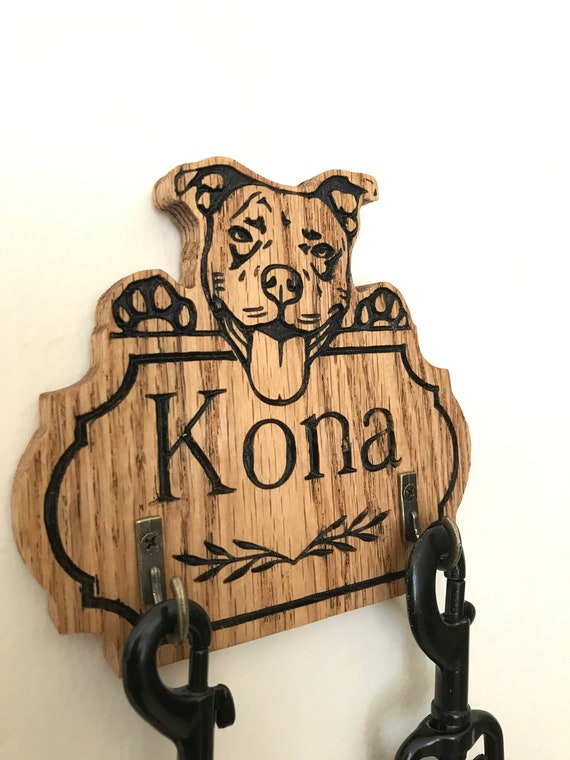 Etsy wooden dog leash holder hot sale