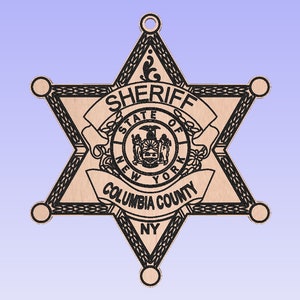 COLUMBIA County NY Sheriffs Badge Ornament, Gift for Sheriffs Deputy, Police Officer, Police Badge Ornament
