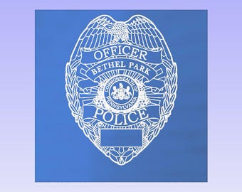 Bethel Park PA Police Badge Acrylic lighted plaque.