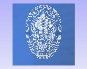 Phoenix Detective Police Badge Acrylic lighted plaque.