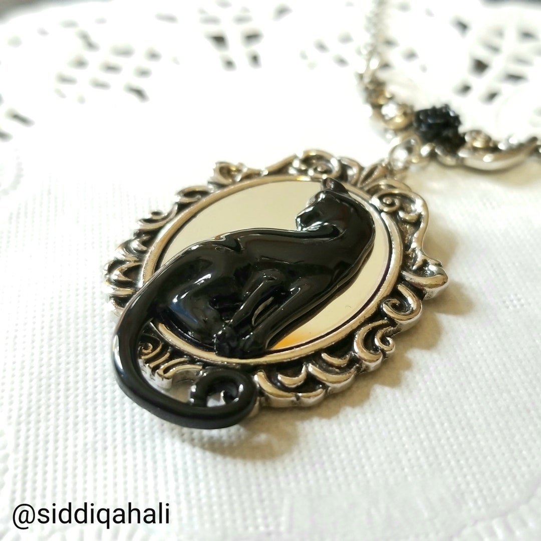 Black Cat Necklace - Etsy