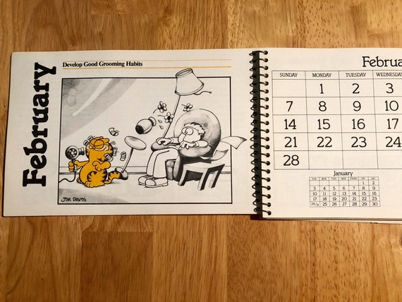 Garfield Desk Calendar 1982 Jim Davis How To Behave Like A Etsy
