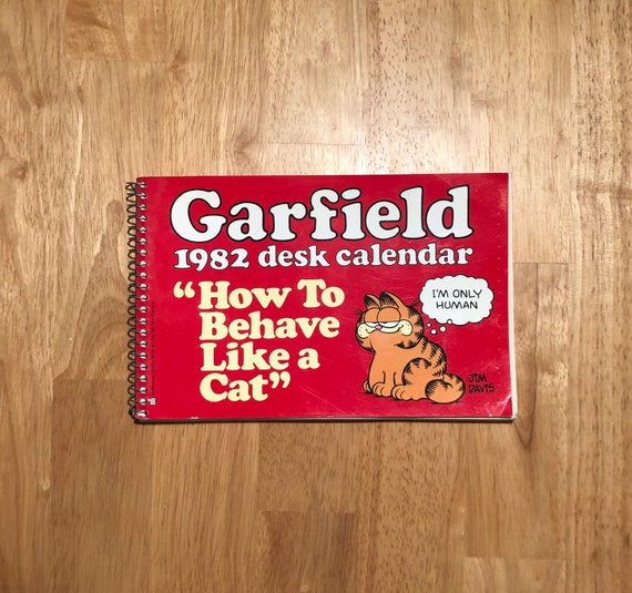 Garfield Desk Calendar 1982 Jim Davis How To Behave Like A Etsy
