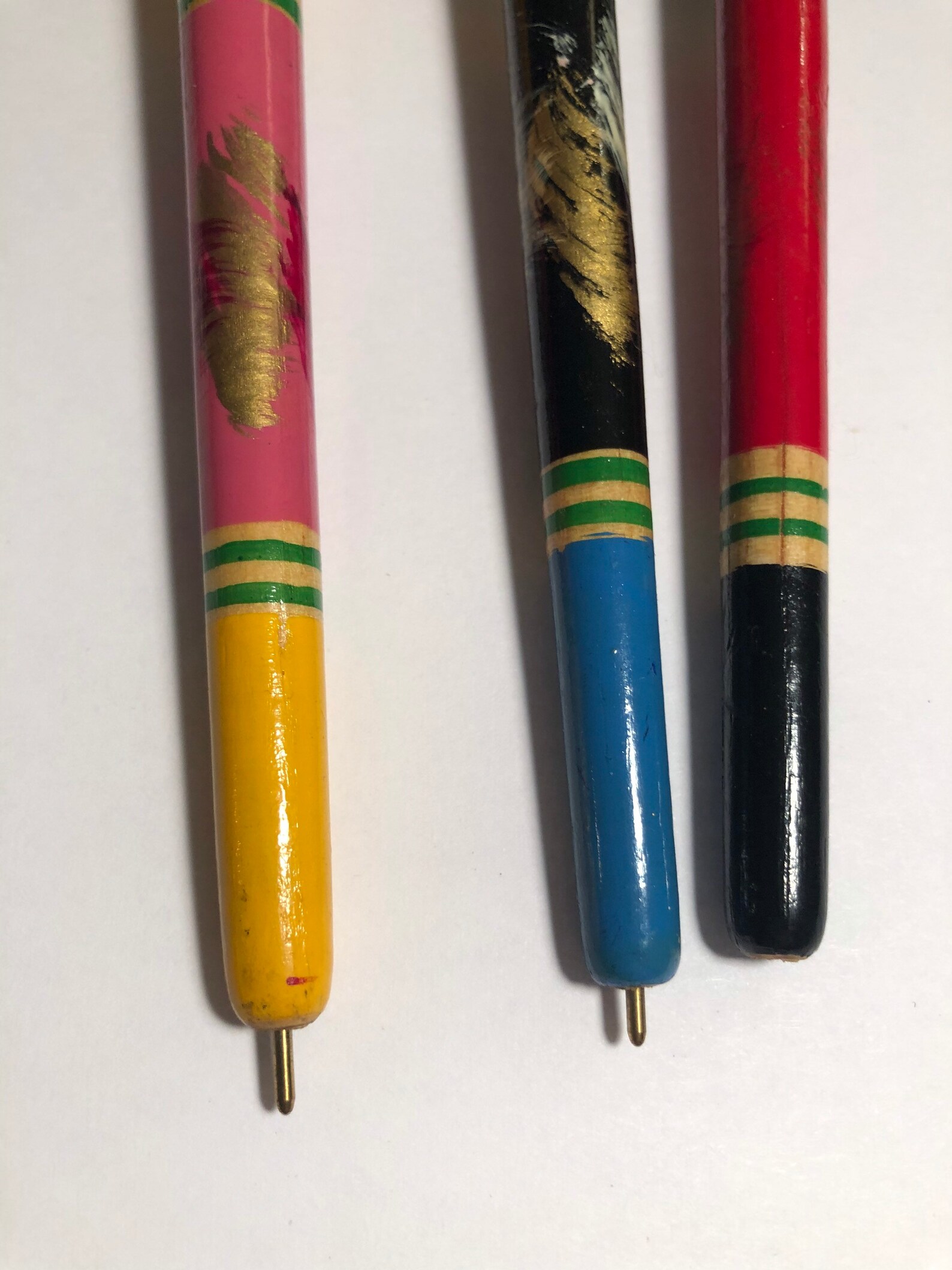 Hand Painted And Carved Souvenir Pens 3 Cozumel Mexico Etsy