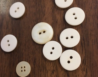 Lot 23 vintage Mother of Pearl buttons natural various shapes and sizes #2936