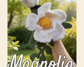 Crochet Magnolia Flower Bouquet Pattern PDF Download Instructions Floral Wall Hanging Included 10 Pages