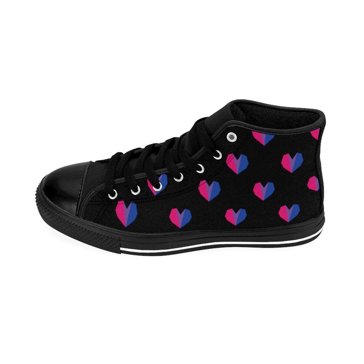 Bisexual Flag Geometrical Heart Pattern High top Sneakers | Etsy