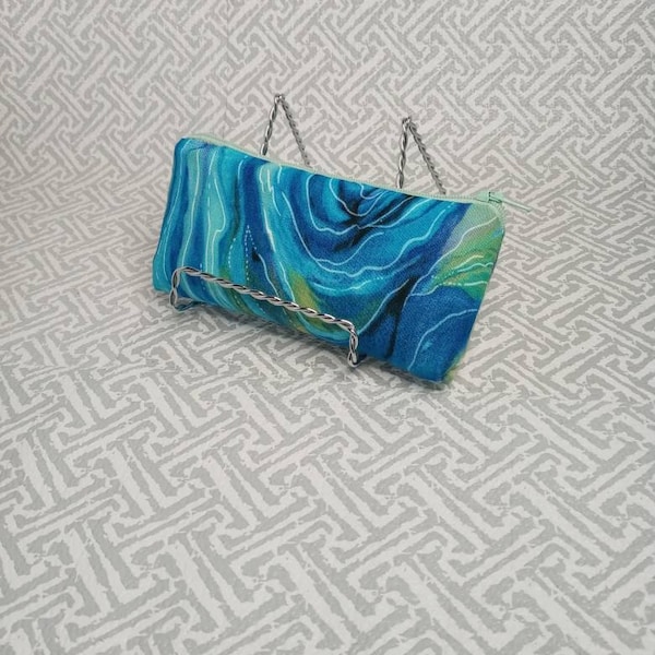 Ocean Waves, Pipe Pouch, Padded pouch, Glasses Case, Glass Pipe Case, Pipe Cozy, 6.5"×3" Medium sized