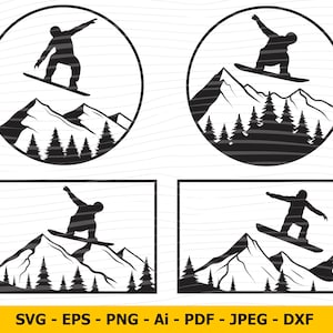 Snowboarder Svg, Snowboard Frame Svg, Berge Svg, Snowboard Svg, Snowboard Clipart, Snowboard Cricut, Snowboard Cut Dateien, Eps, Png, Dxf