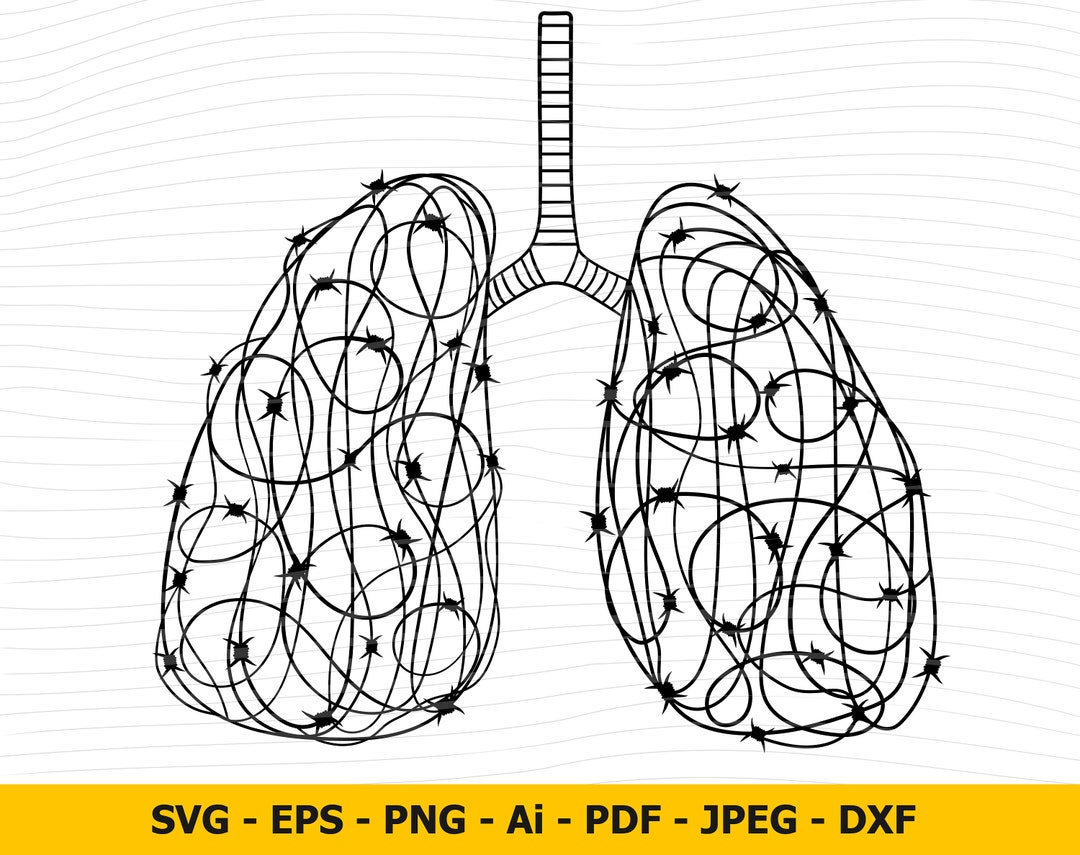Human Lungs Svg, Lungs Barbed Wire Svg, Human Lungs Vector, Cricut ...