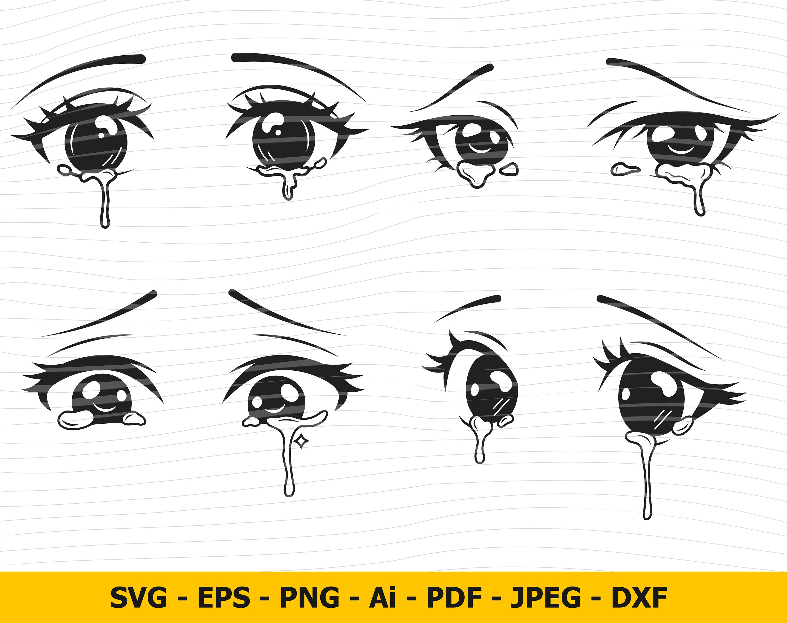 Anime Eye Svg Cartoon Eyes Svg Eyes Clipart Crying Eyes - Etsy