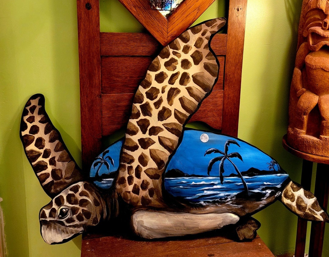 Sea Turtle Art Hand Painted Wood Mural - Etsy
