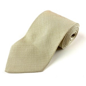 90s Giorgio Armani Silk Tie Vintage Men&#39;s Beige Solid Necktie Retro Cravate