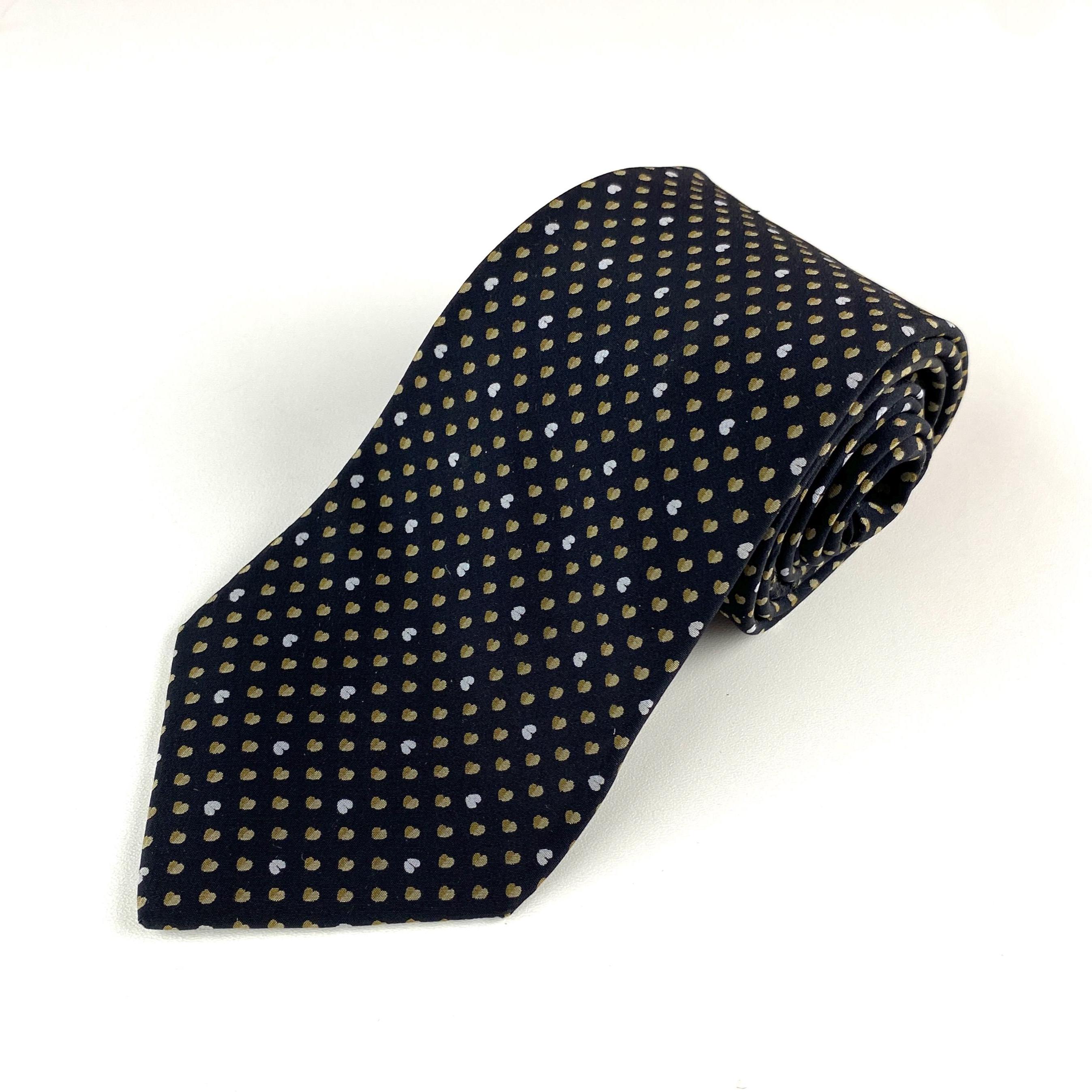 Cravate Homme S.T. Dupont Paris - Soie Bleue Avec Motifs Ivoire, Rose, Azur Et Or - Neuf Avec Étiquette