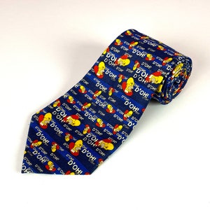HOMER SIMPSON D&#39;oh Tie Vintage Navy Blue Necktie Retro The Simpsons - Matt Groening Cartoon Cravate