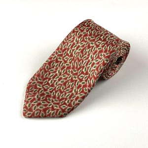 80s Krizia Uomo Silk Tie Vintage Men&#39;s Geometric Necktie Retro Made in Italy Cravate Red Multicolor