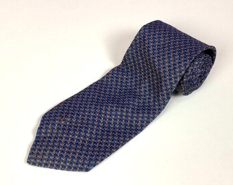 Pierre Cardin Cravate Vintage Blue Navy Necktie Retro Silk Tie