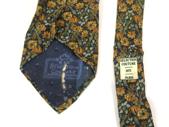 Givenchy Cravate Vintage Green and Yellow Floral … - image 4