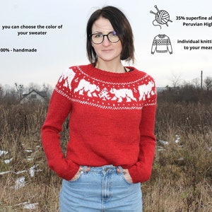 Icelandic wool sweater. Lopapeysa Handmade.in order image 1