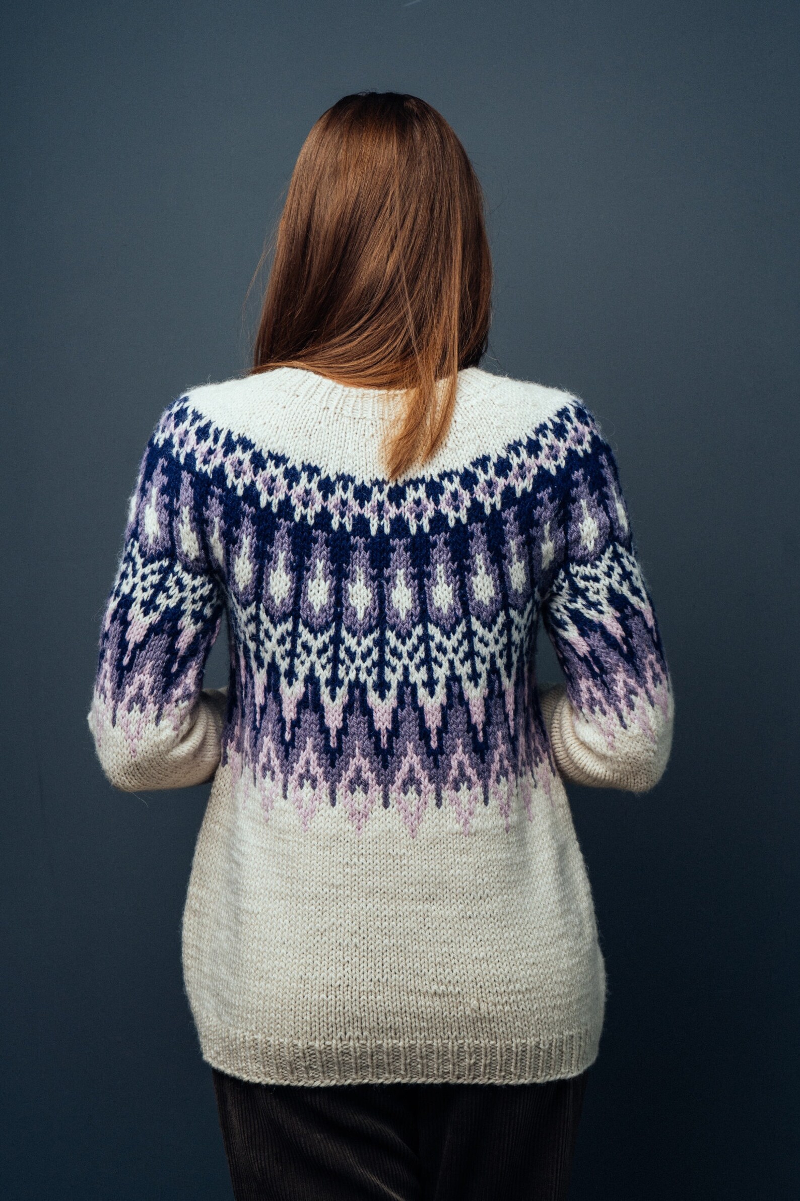 Maglione di lana islandese. Lopapeysa fatto