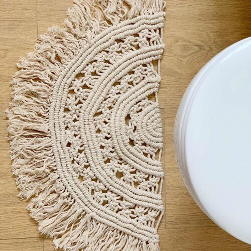 Macrame Bathroommat. Boho Rug Cotton Mat Bedside Rug Etsy