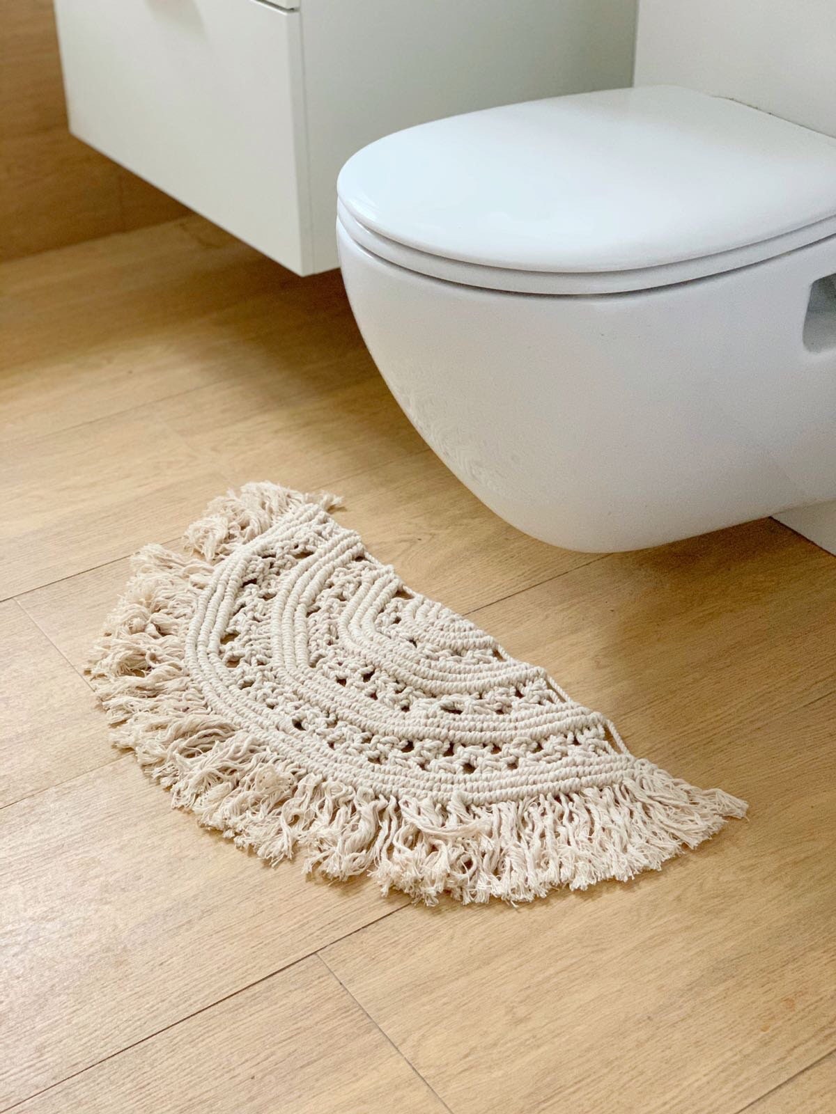 Macrame bathroommat. boho rug Cotton Mat Bedside rug Etsy