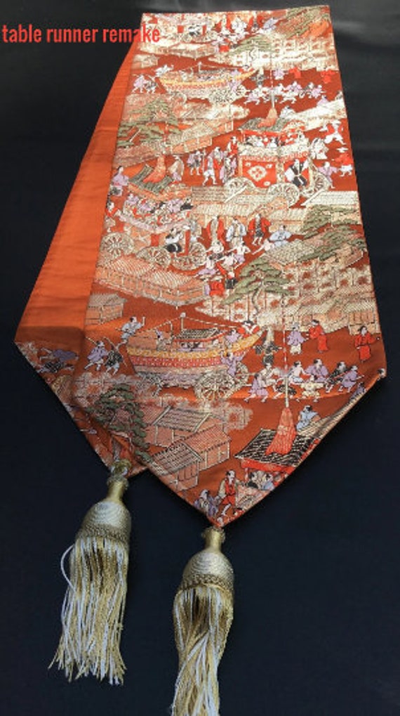 Japanese obi/kimono sash, shimmering metallic sil… - image 8