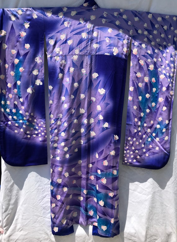 Japan kimono, speckled purple, lavend & blue, pri… - image 6