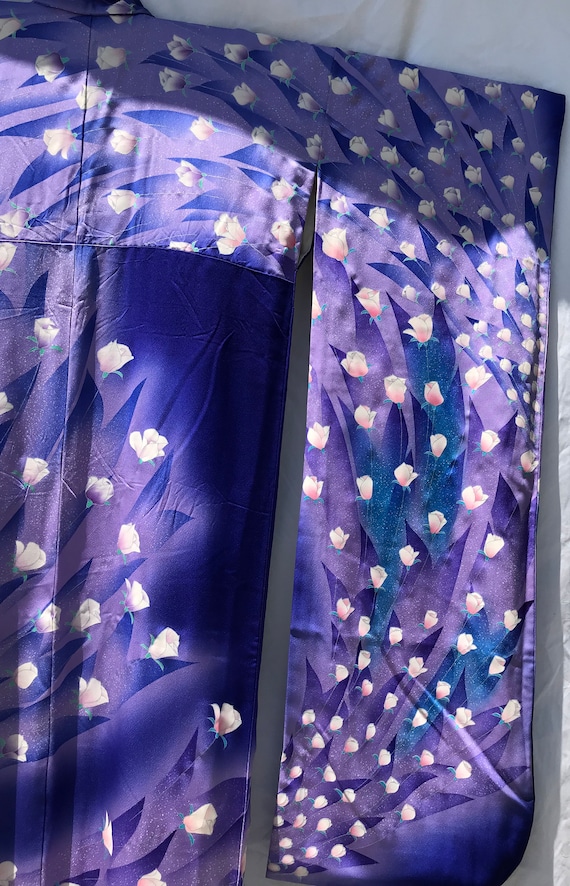 Japan kimono, speckled purple, lavend & blue, pri… - image 9