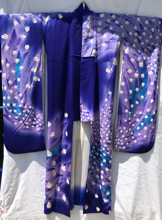 Japan kimono, speckled purple, lavend & blue, pri… - image 2