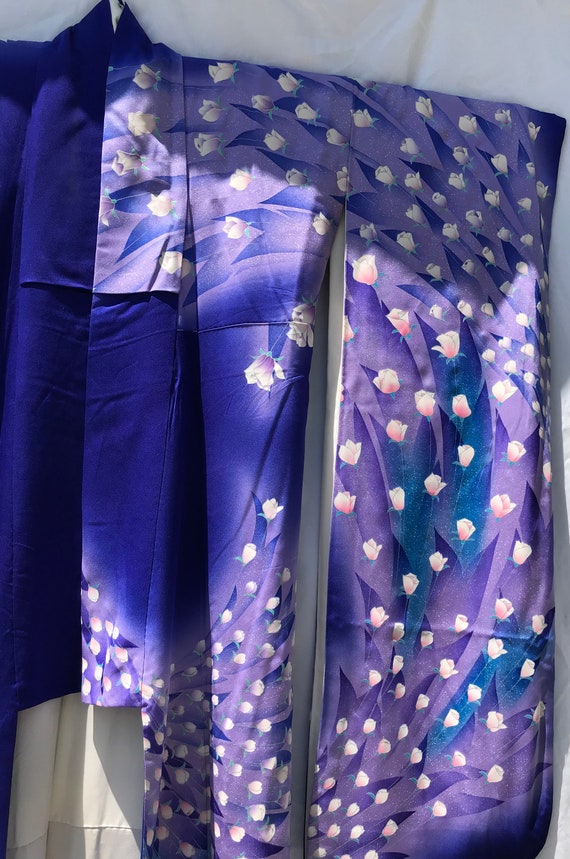 Japan kimono, speckled purple, lavend & blue, pri… - image 7