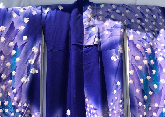 Japan kimono, speckled purple, lavend & blue, pri… - image 3